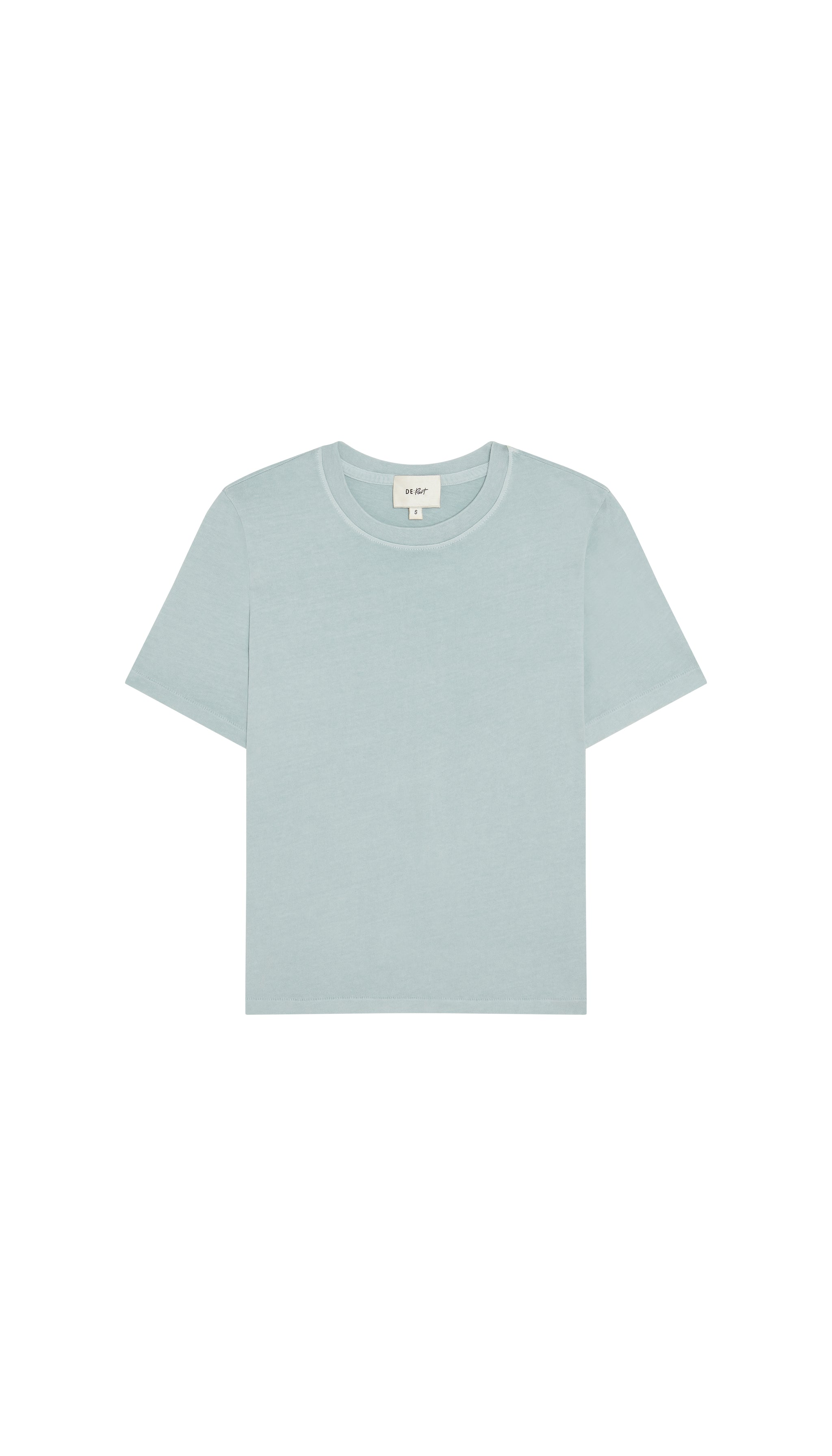 DePart light blue crew neck t-shirt on a white background