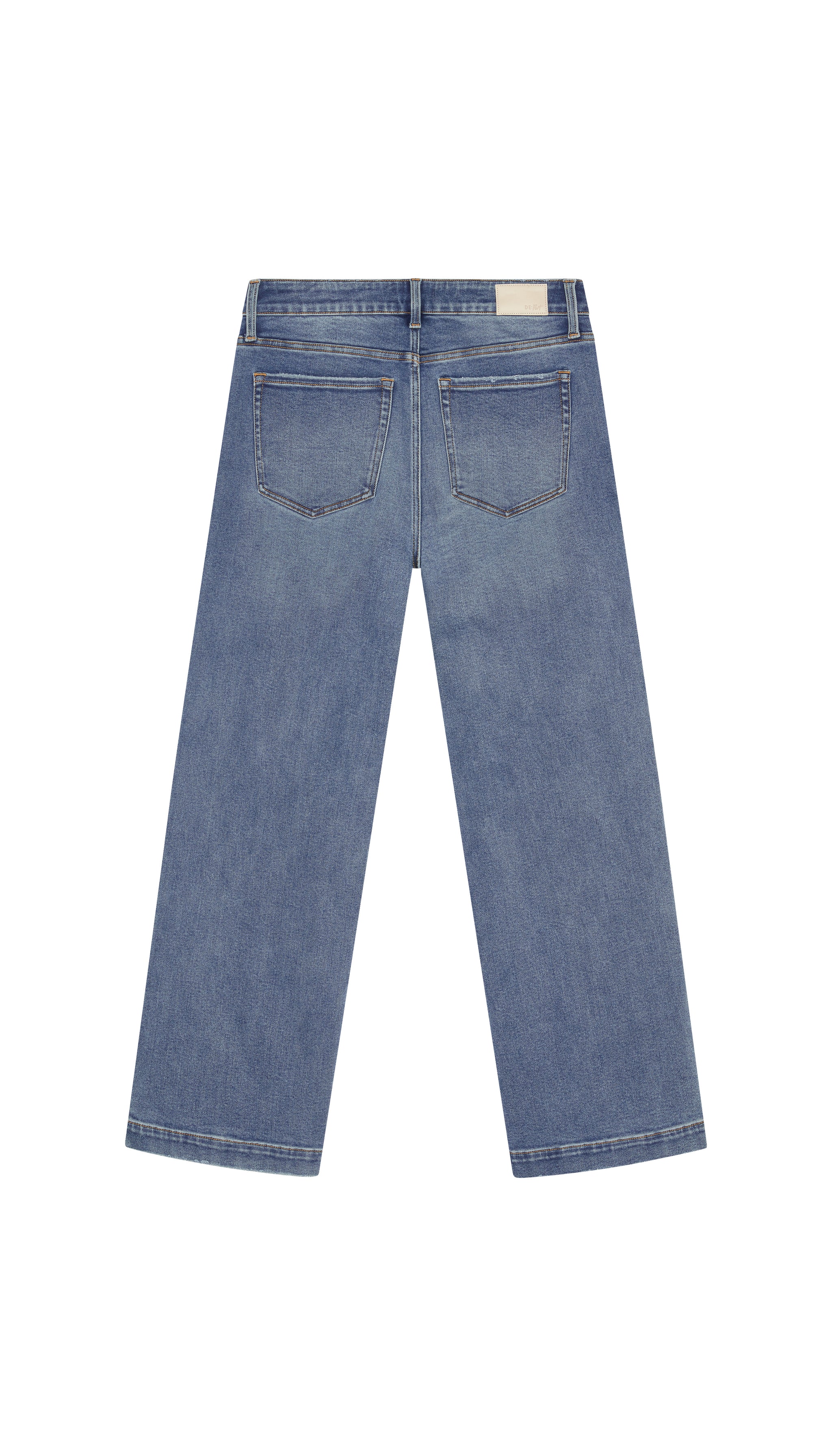 DePart Blue jeans wide leg flat backside on a white background