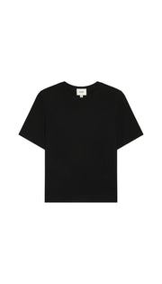 Black Depart crew neck t-shirt flat on a white background