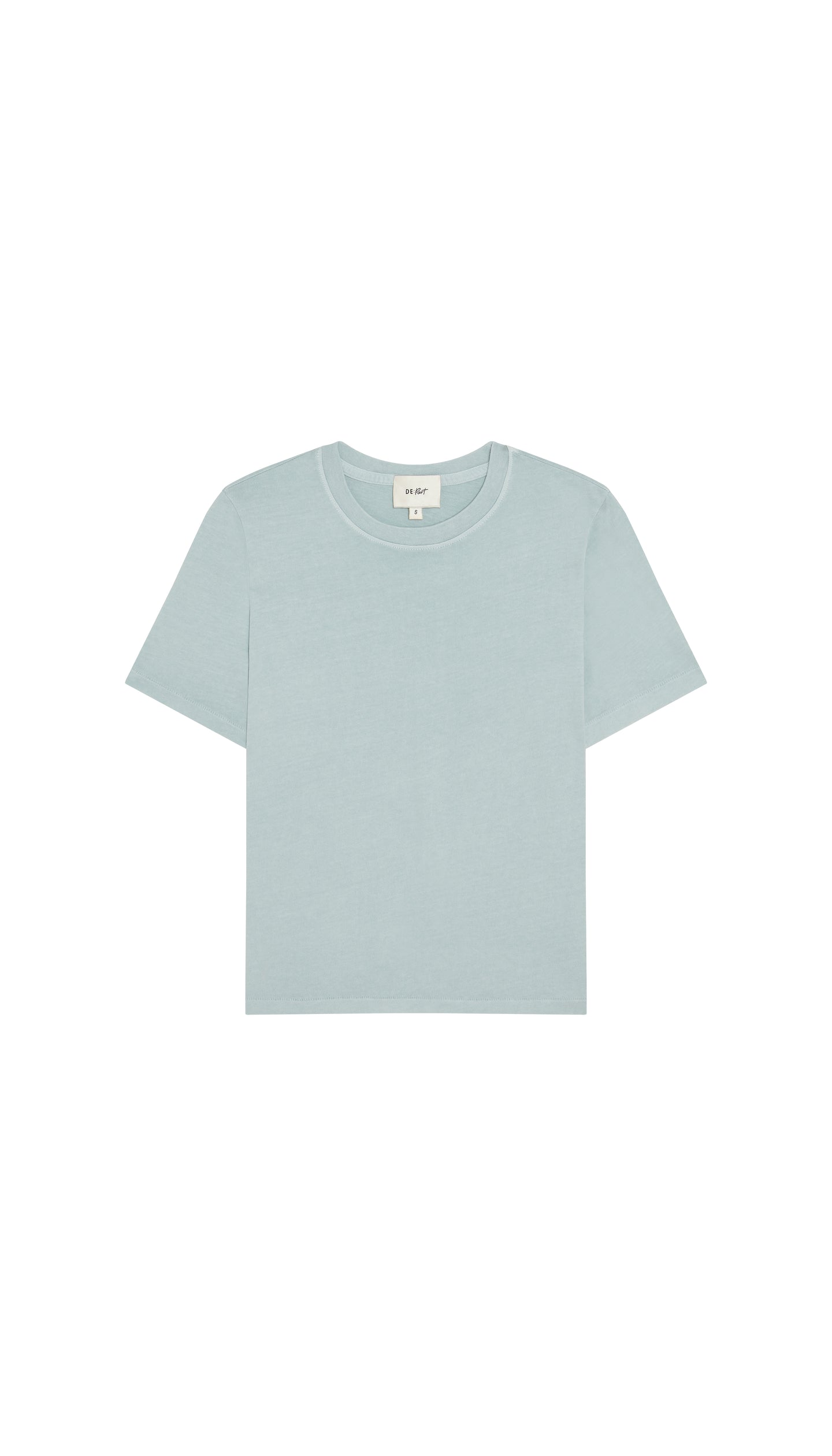 DePart light blue crew neck t-shirt on a white background