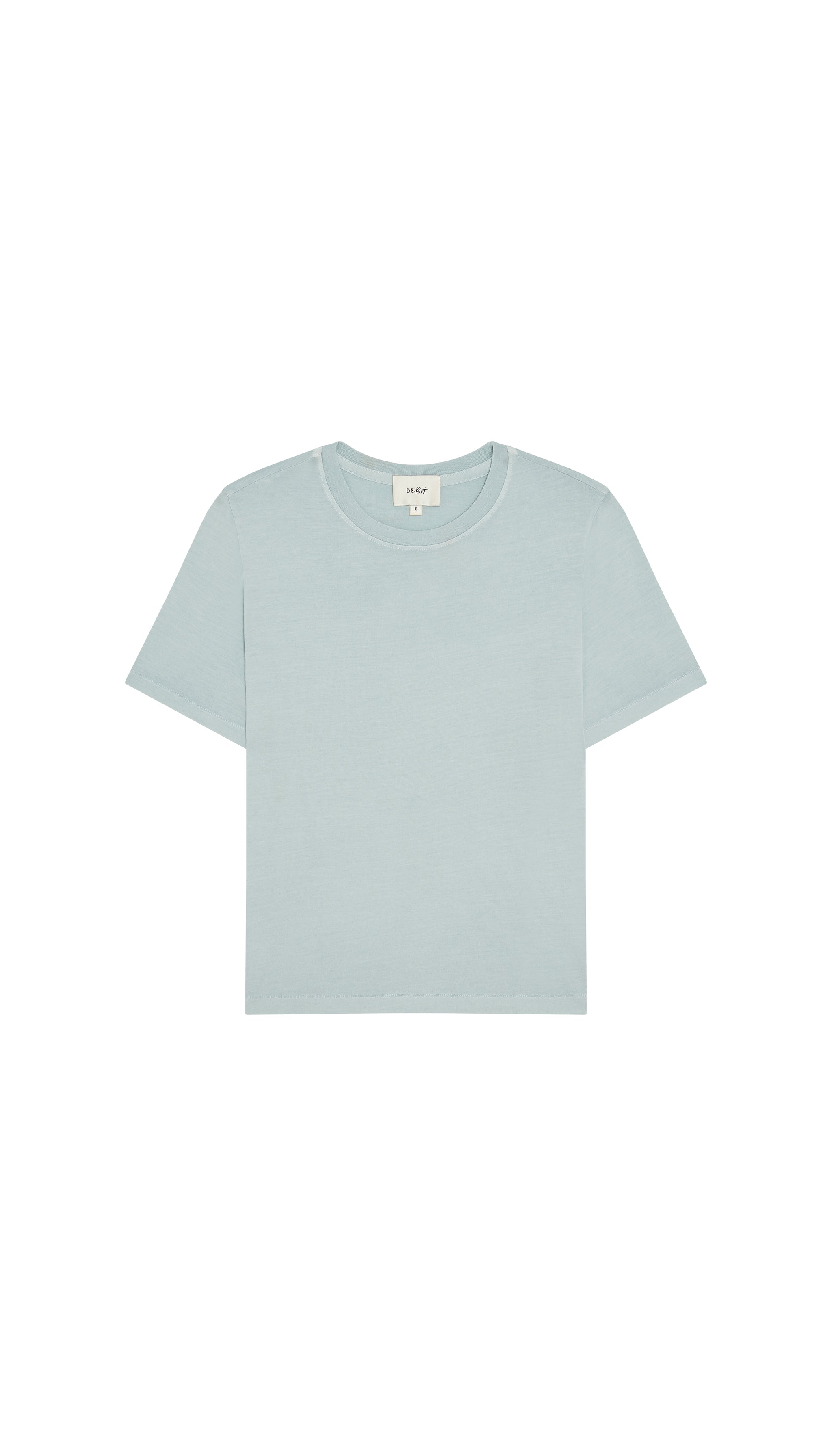 Depart light blue crew t-shirt on a white background