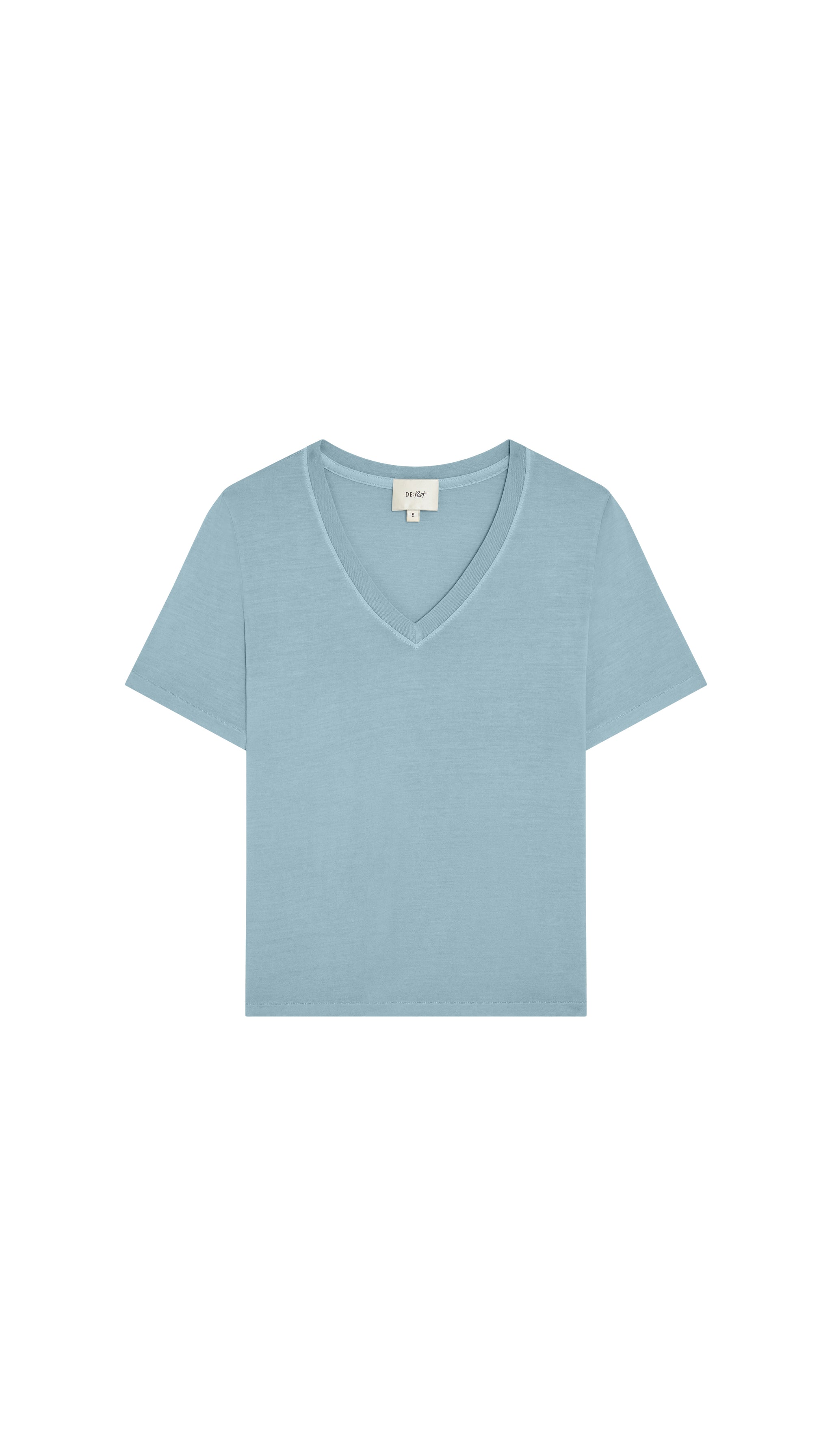 Light blue t-shirt on a white background