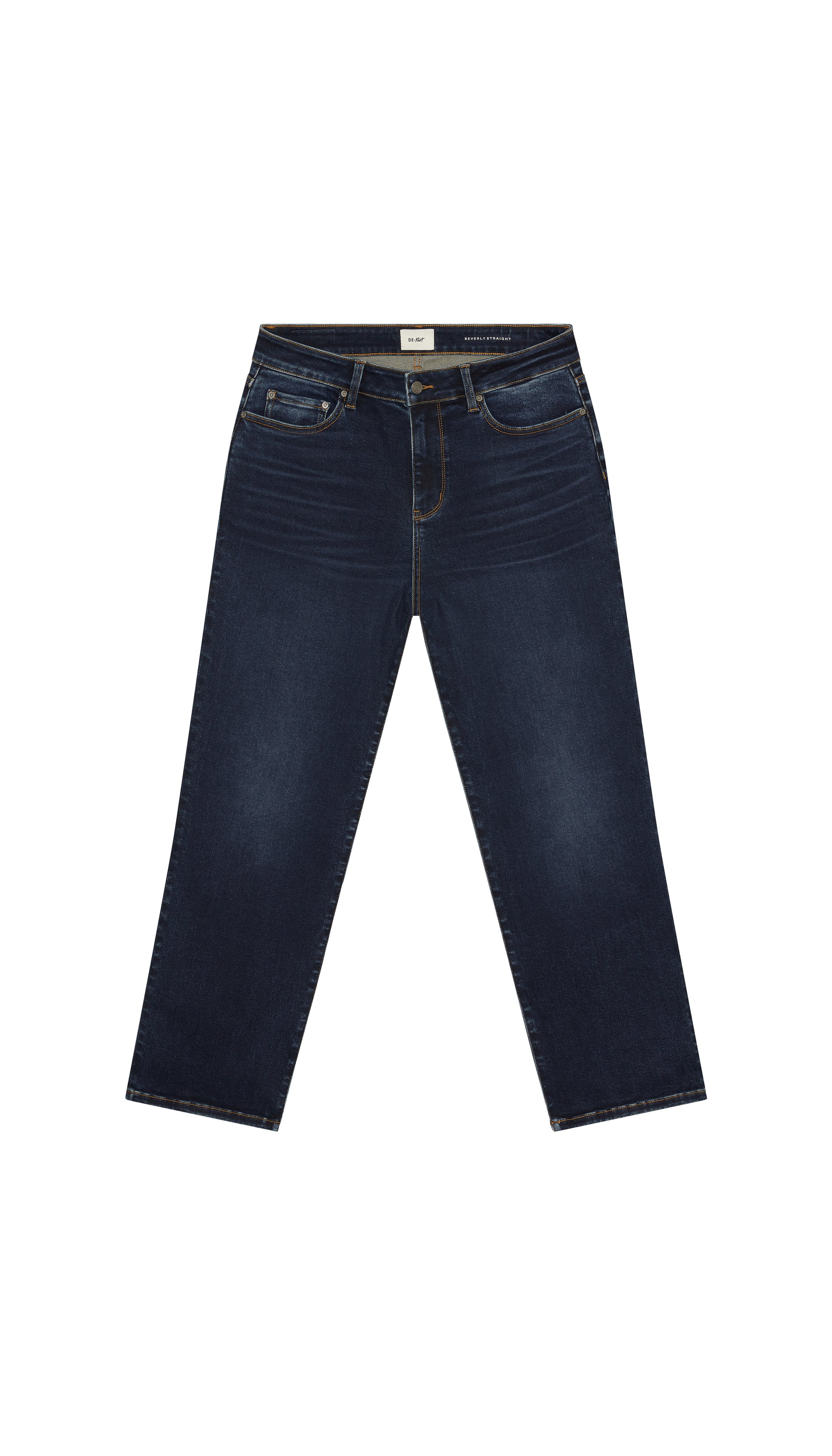 Skinny Dark blue jeans flat on a white background