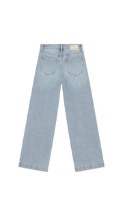 Light blue Ferris jeans flat backside on a white background
