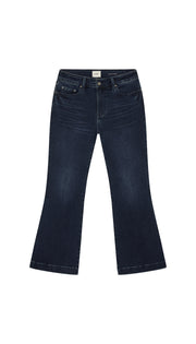 DePart dark blue Flare jeans flat on a white background