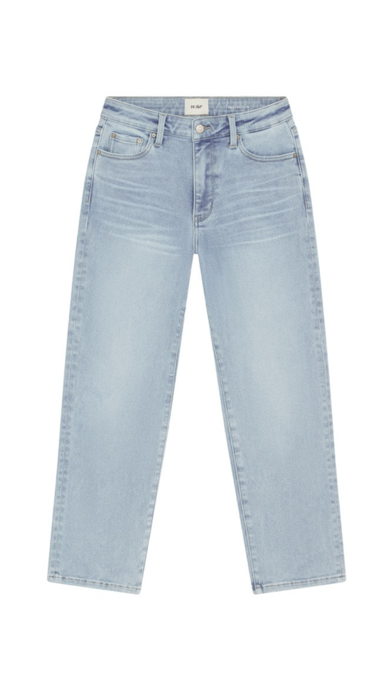 Light blue jeans on a white background